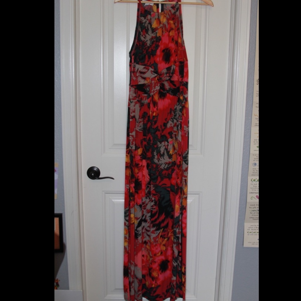 Maxi Colorful Floral Print Dress